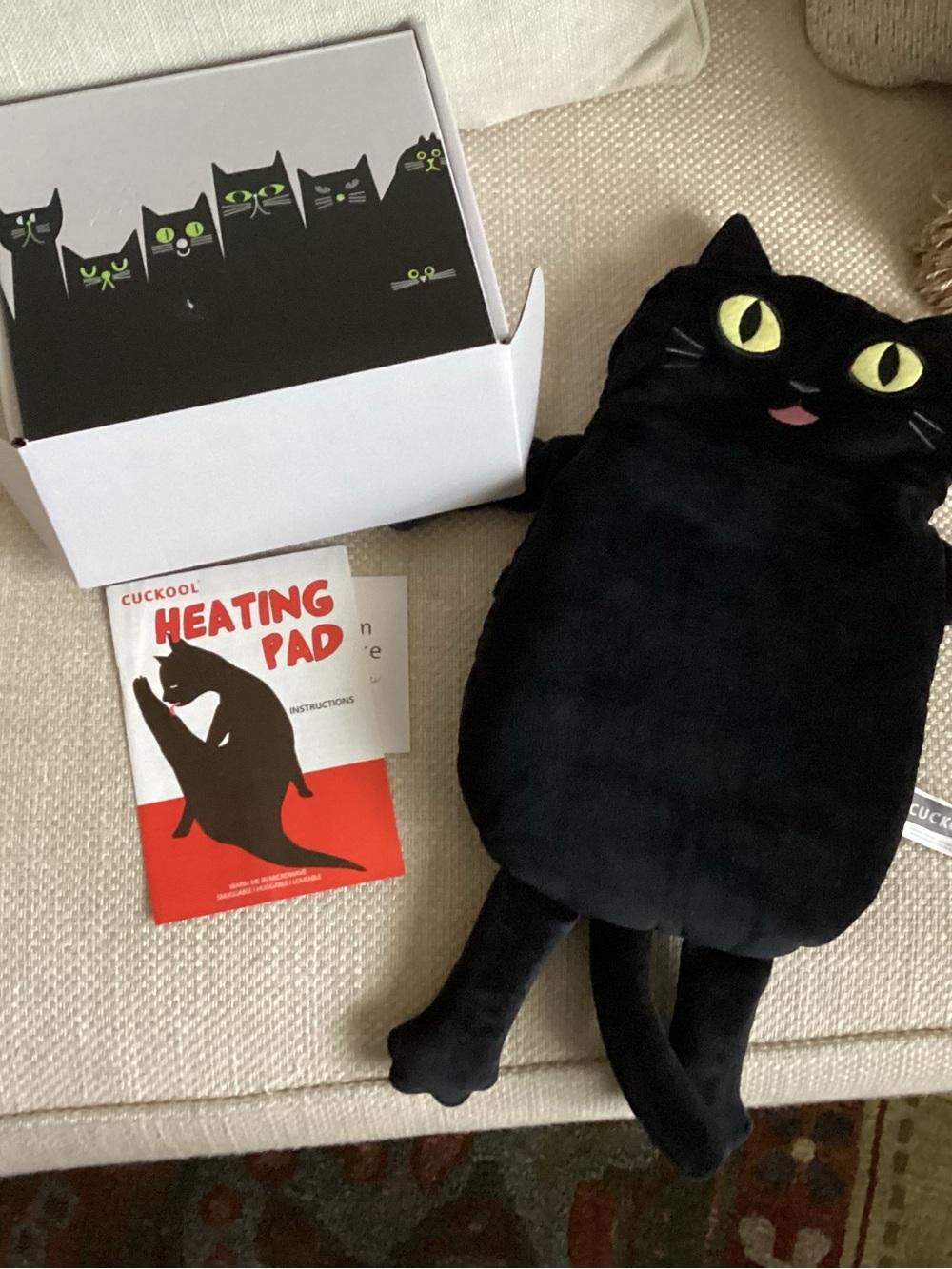 Black Heating Pad Plush for adults